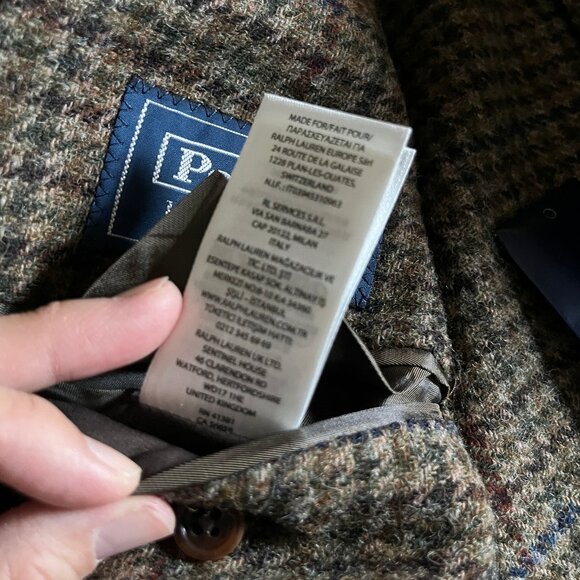 Polo Ralph Lauren Polo Tweed 100% Wool Blazer Sport Coat - Men's Size 42R -Brown - Picture 11 of 15